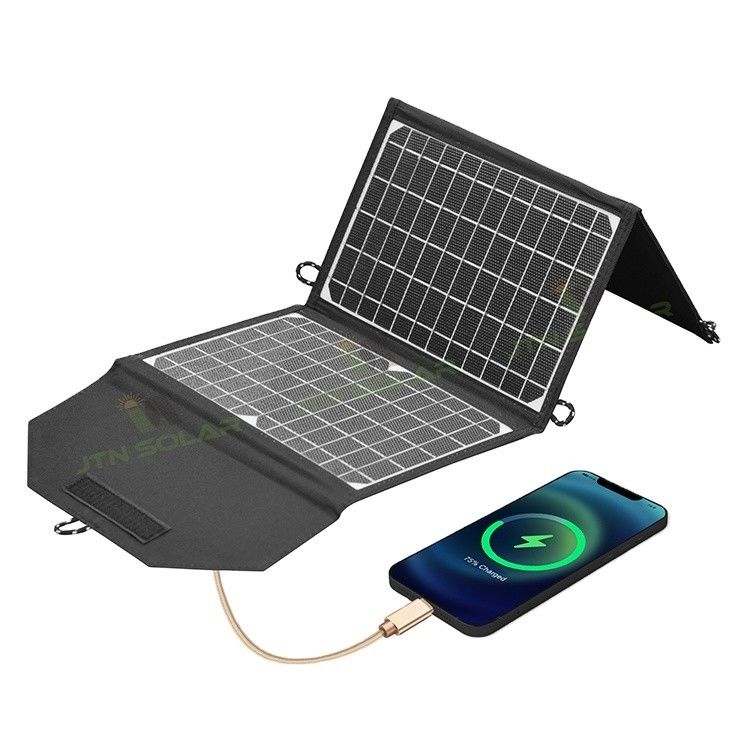 अनुकूलित आउटडोर कैंपिंग ETFE 21W फोल्डेबल सोलर चार्जर USB पोर्ट के साथ फोल्डेबल पोर्टेबल सोलर पैनल
